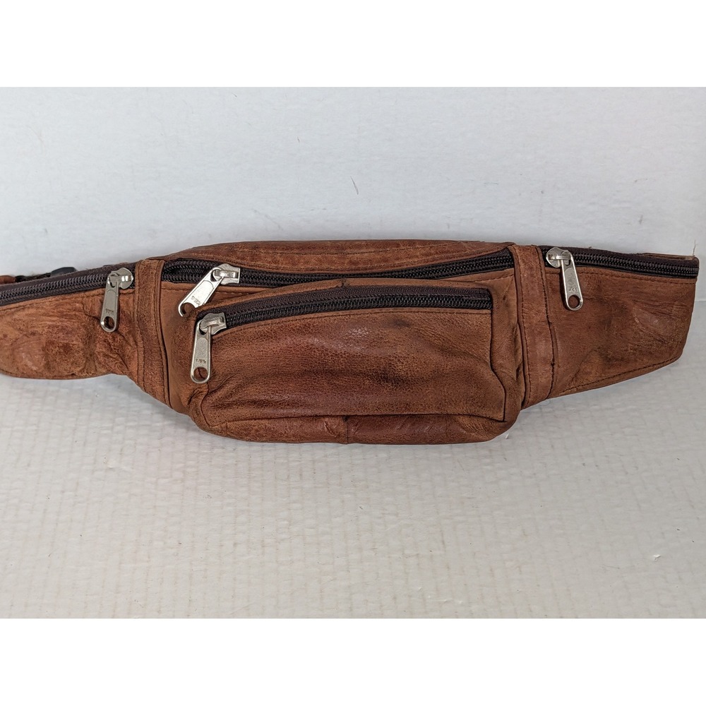 Vintage Coronado Leather Brown Leather Waist Pack Fanny Pack Belt Bag Unisex USA